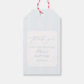 Blue Striped  Baptism Thank You  ギフトタグ (正面)