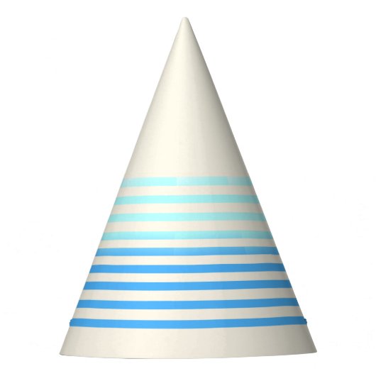 Blue Striped Birthday Party Hat パーティーハット (正面)
