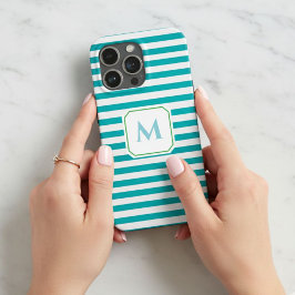 Blue Striped Cell Phone Case with Decorative iPhone 13 Proケース