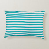 Blue Striped Decorative Pillow with Monogram アクセントクッション (裏面)