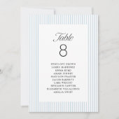 Blue Striped Elegance Class Wedding Seating Charts 招待状 (正面)