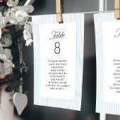 Blue Striped Elegance Class Wedding Seating Charts 招待状