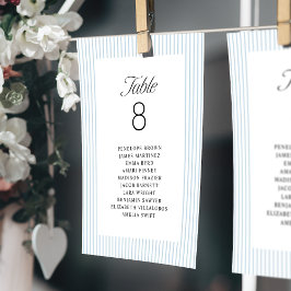 Blue Striped Elegance Class Wedding Seating Charts 招待状