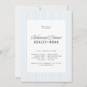 Blue Striped Elegance Classy Rehearsal Dinner 招待状 (正面)