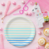 Blue Striped Ombre ペーパープレート (パーティー)