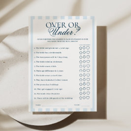 Blue Striped Over or Under Card 招待状