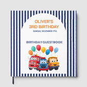 Blue Striped Truck Birthday Theme ゲストブック (正面)