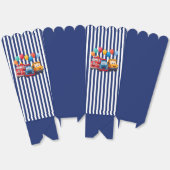 Blue Striped Truck Birthday Theme フェイバーボックス (見開き)