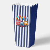 Blue Striped Truck Birthday Theme フェイバーボックス (正面)