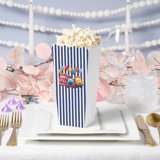 Blue Striped Truck Birthday Theme フェイバーボックス (ウェディング)
