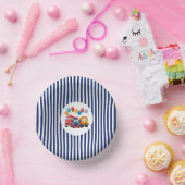 Blue Striped Truck Birthday Theme ペーパーボウル (パーティー)