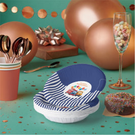 Blue Striped Truck Birthday Theme ペーパーボウル