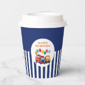 Blue Striped Truck Birthday Theme 紙コップ (裏面)