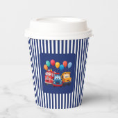 Blue Striped Truck Birthday Theme 紙コップ (正面)