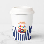 Blue Striped Truck Birthday Theme 紙コップ (裏面)