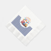 Blue Striped Truck Birthday Theme 縁ありランチョンナプキン (角)