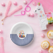 Blue Striped Truck Birthday Theme Paper Bowl ペーパーボウル (パーティー)