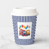Blue Striped Truck Birthday Theme Paper cup 紙コップ (裏面)