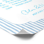 Blue Striped Wedding Schedule Order of Events ポスター (角)