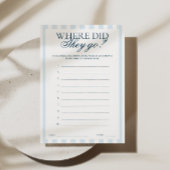 Blue Striped Where did they go Card 招待状