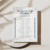 Blue Striped Would She Rather Card 招待状