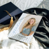 Blue Stripes Aesthetic Graduation Invitation 招待状