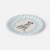 Blue Stripes and Black Dalmatian Dog ペーパープレート (アングル)