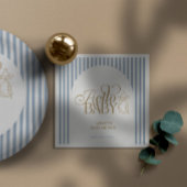 Blue Stripes Arch Vintage Boy Baby Shower スタンダードカクテルナプキン