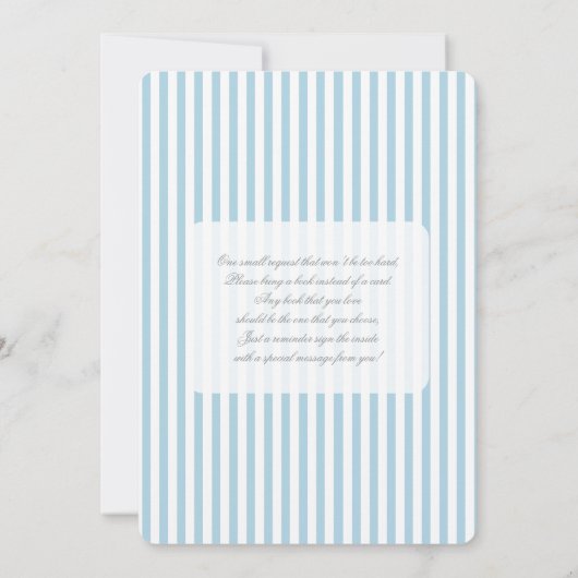 Blue Stripes Baby Shower Boy Invitation 招待状 (裏面)