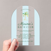 Blue Stripes Beach Bach Club Bridal Shower Arch アクリル招待状 (インサイチュ (ポータブル))