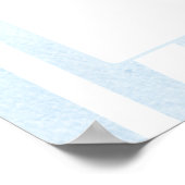 Blue Stripes Bear Baby Shower Welcome Poster ポスター (角)