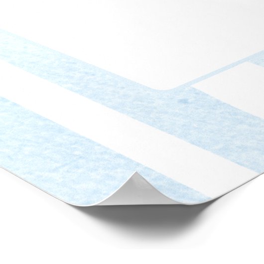 Blue Stripes Bear Baby Shower Welcome Poster ポスター (角)