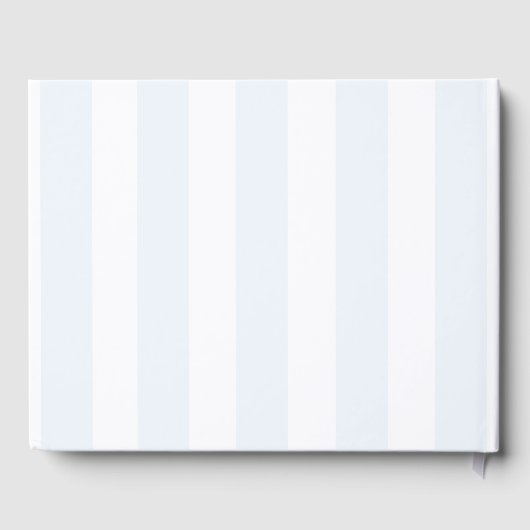 Blue Stripes Bow Crest Monogram Spring Wedding ゲストブック (裏面)