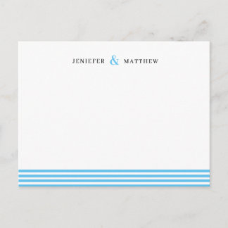 Blue Stripes Couples Personalized Statione ポストカード
