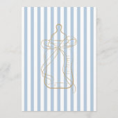 Blue Stripes Elegant Vintage Boy Baby Shower 招待状 (裏面)
