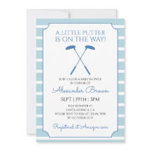 Blue Stripes Golf Boy Baby Shower