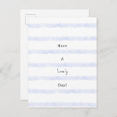 Blue Stripes Have A Lovely Day Quote Card ポストカード (正面/裏面)