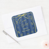 Blue Stripes Italian Themed Ciao Baby  スクエアシール (封筒)