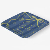 Blue Stripes Italian Themed Ciao Baby ペーパープレート (傾斜あり)