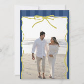 Blue Stripes Italian Themed Ciao Baby Photo  招待状 (裏面)