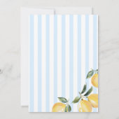 Blue Stripes Lemon Bridal Shower Invitation 招待状 (裏面)