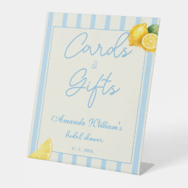 Blue Stripes Lemon  Gifts & Cards Bridal Shower 台座サイン