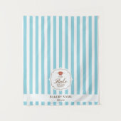 Blue Stripes Logo Table Pop Up Shop Vendor Runner タペストリー (正面)