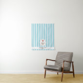 Blue Stripes Logo Table Pop Up Shop Vendor Runner タペストリー (インサイチュ)