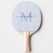 Blue Stripes Monogram Name 卓球ラケット (正面)