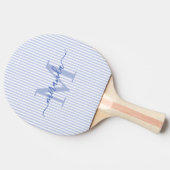 Blue Stripes Monogram Name 卓球ラケット (横)