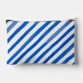 Blue Stripes on White and Text アクセサリーポーチ (裏面)