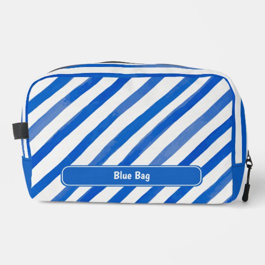 Blue Stripes on White and Text ドップキット (正面)