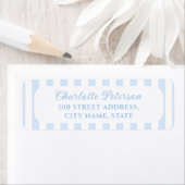 Blue Stripes Return Address Label ラベル (インサイチュ)