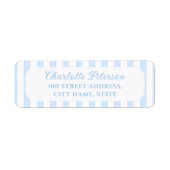 Blue Stripes Return Address Label ラベル (正面)